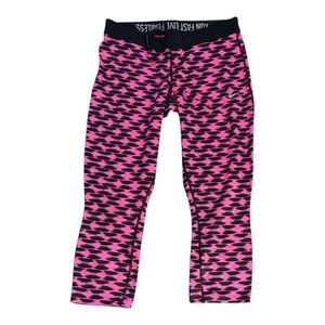 Women’s Nike Pink and Black Patterned Capri Leggings